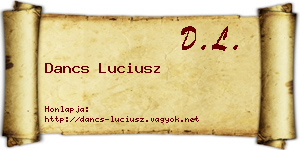 Dancs Luciusz névjegykártya